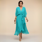 ISABELLA V-NECK CHIFFON DRESS