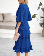 IRIS RUFFLE MIDI DRESS