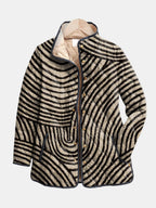 Inaya | Retro Hand-Drawn Circle Design Quilted Jacket