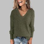 DERI™ - Comfy V-Neck Long Sleeve Top