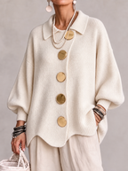 Karina - Oversized Collared Button Cardigan