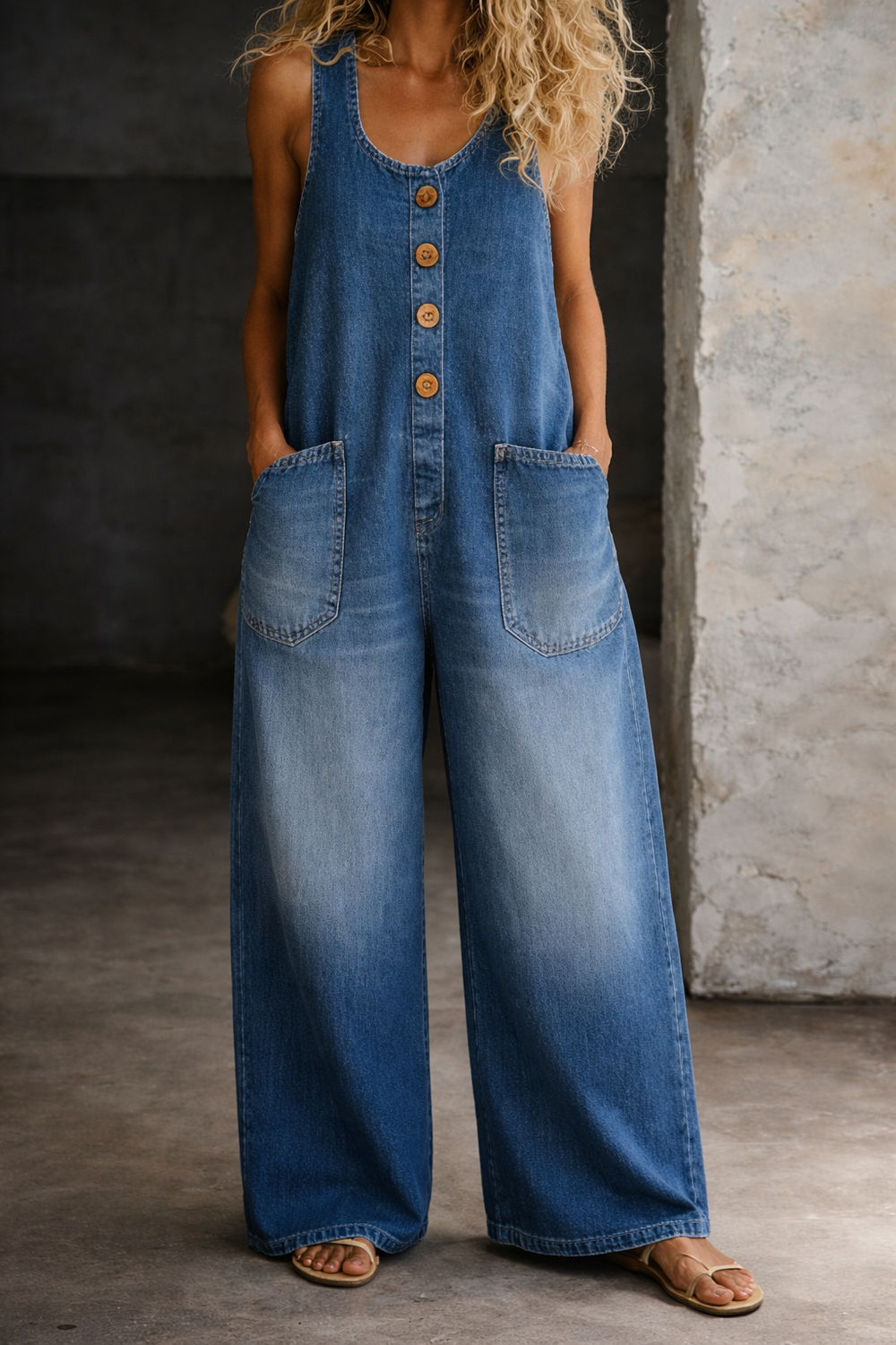 Bożena - Wygodne Ogrodniczki z Pranej Bawełny