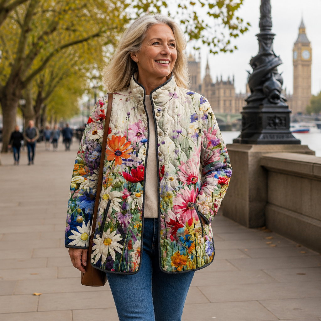 Kaia | Charming Vintage Floral Print Quilted Jacket — Final Edit