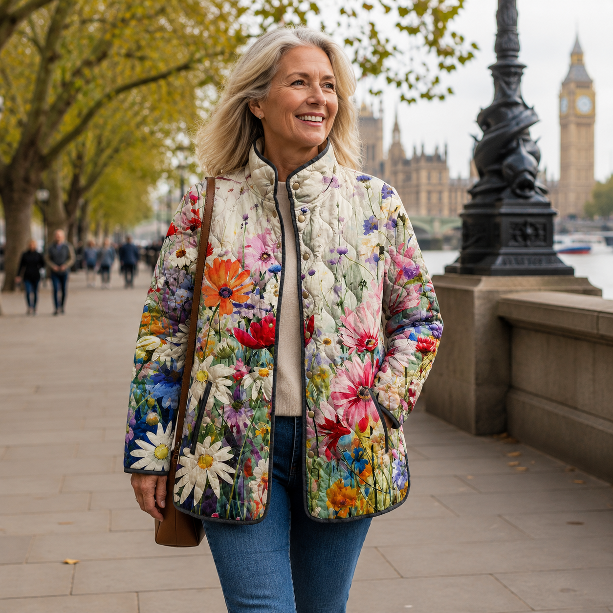 Kaia | Charming Vintage Floral Print Quilted Jacket — Final Edit