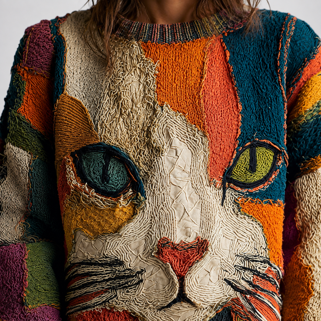 Zaira™ | Artistic Top with Cat
