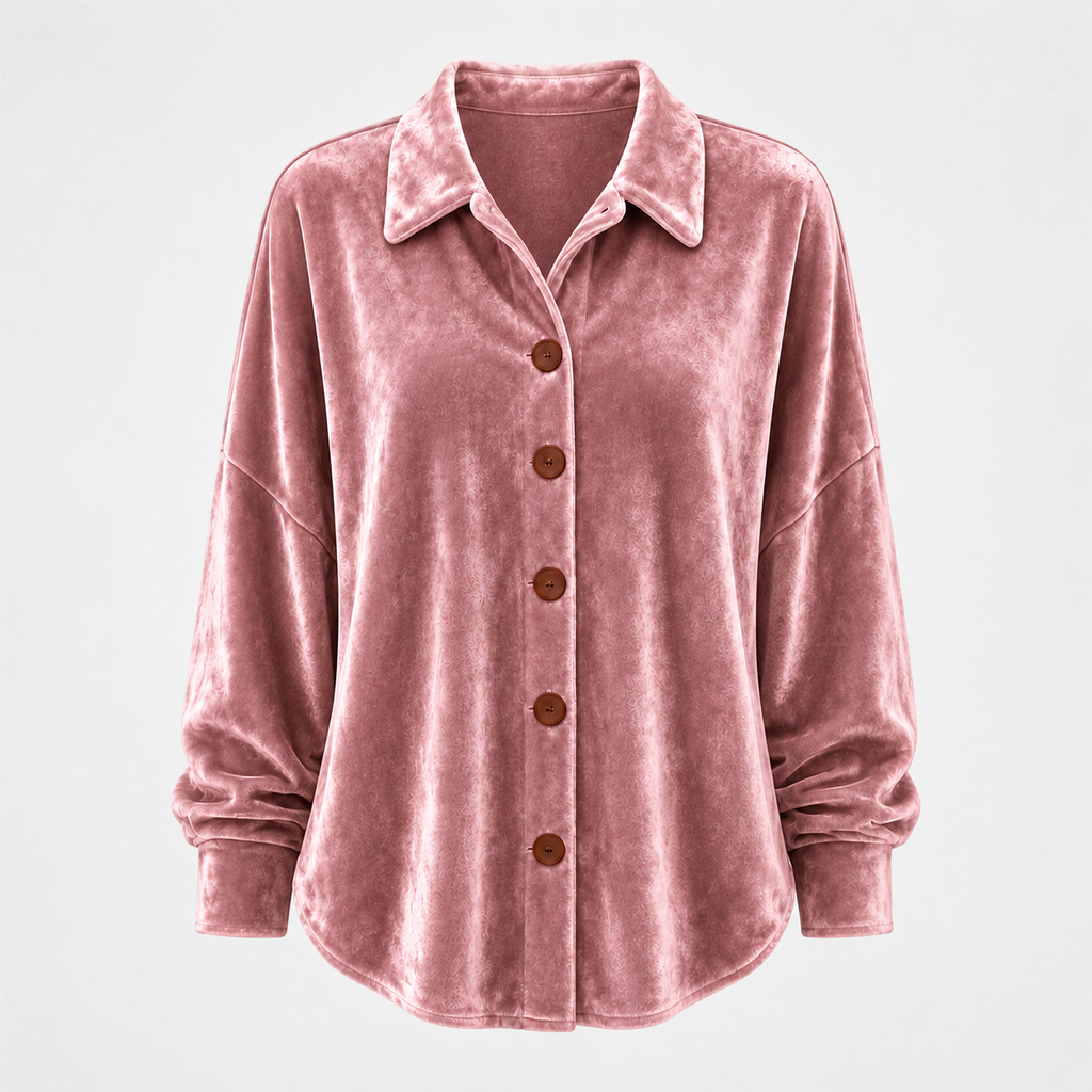 Sofia™ | Velvet Button-Front Shirt — Final Edit