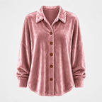 Sofia™ | Velvet Button-Front Shirt — Final Edit