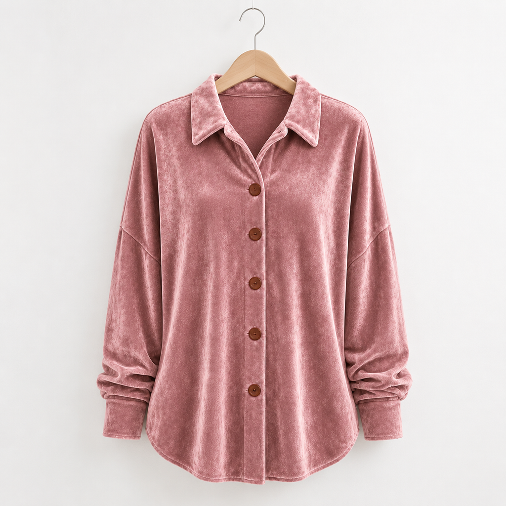 Sofia™ | Velvet Button-Front Shirt — Final Edit