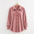 Sofia™ | Velvet Button-Front Shirt — Final Edit