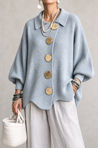 Karina - Oversized Collared Button Cardigan
