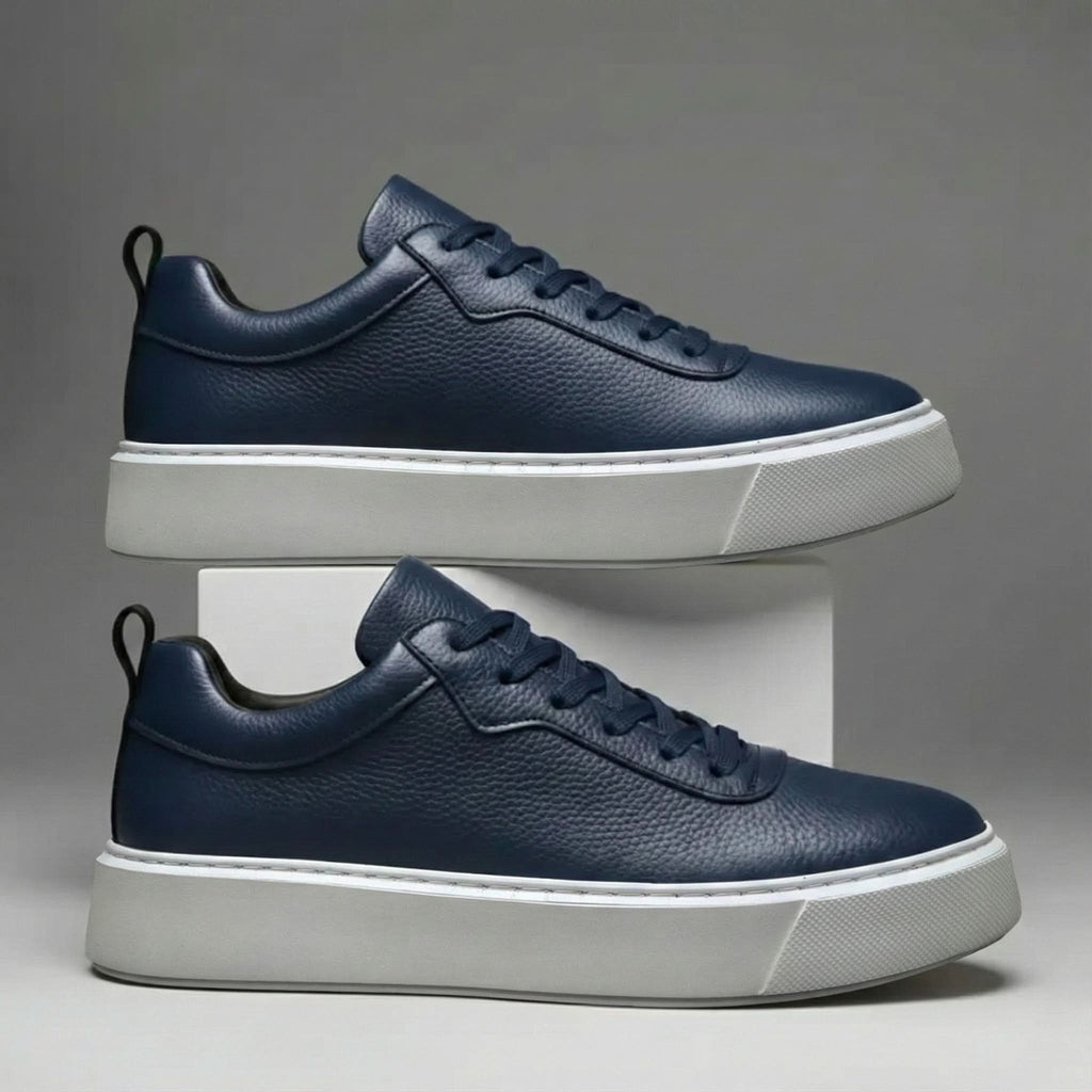 BROMLEY GRAINED LEATHER TRAINERS
