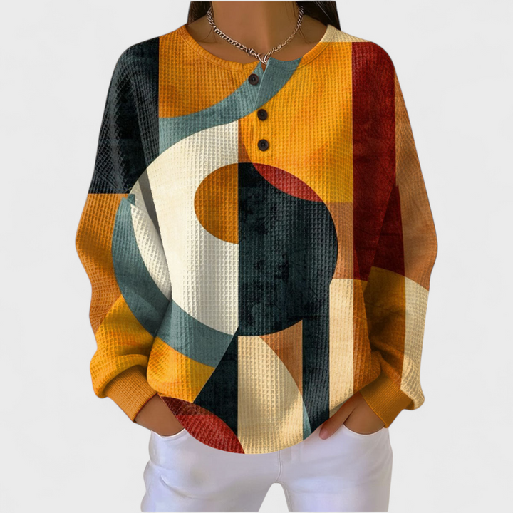 Oliwia - Sweter strukturalny w geometryczne wzory