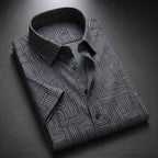 ASHFORD BLACK MAZE PATTERN SHIRT