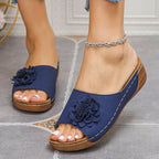 NESSA FLOWER DETAIL COMFORT SANDALS
