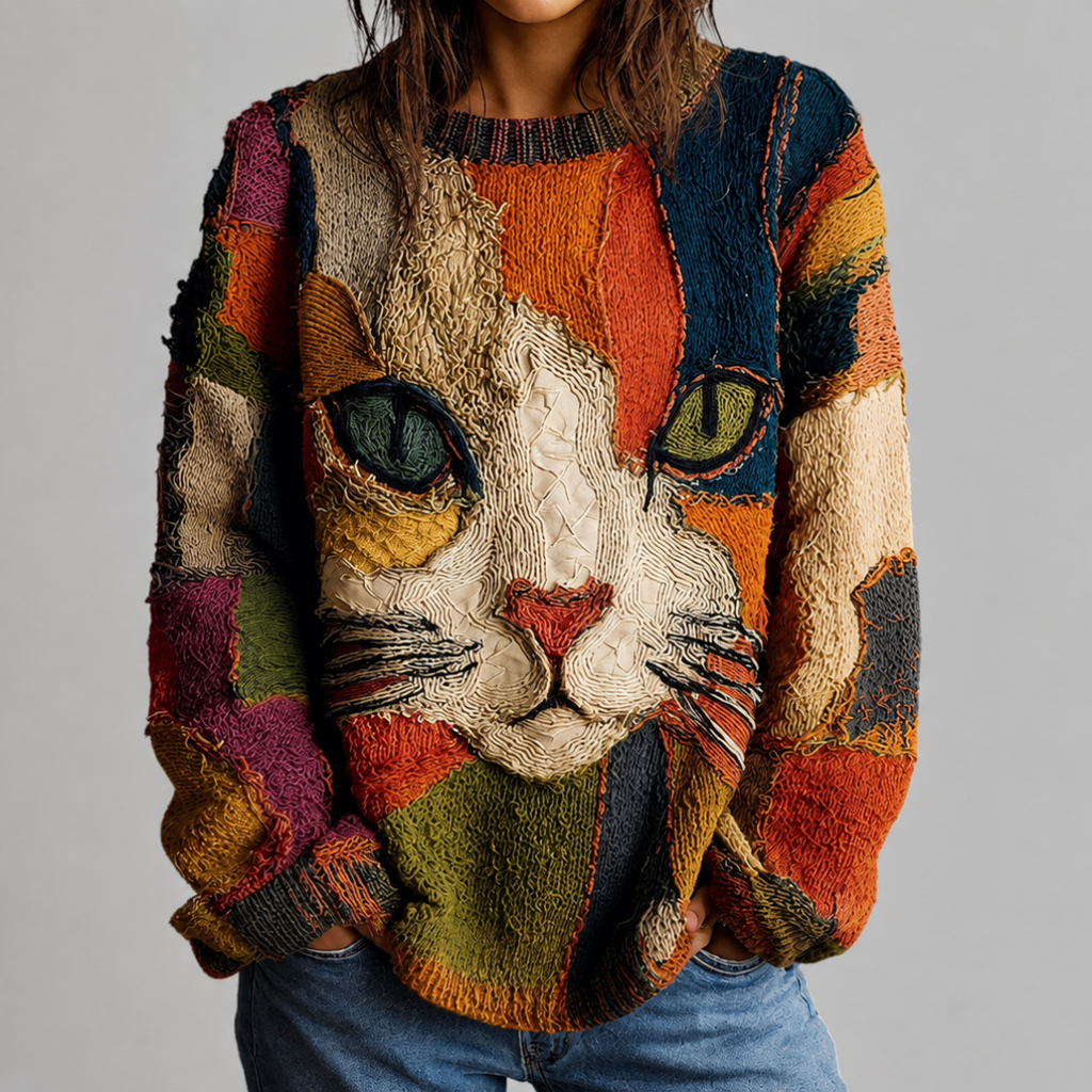 Zaira™ | Artistic Top with Cat