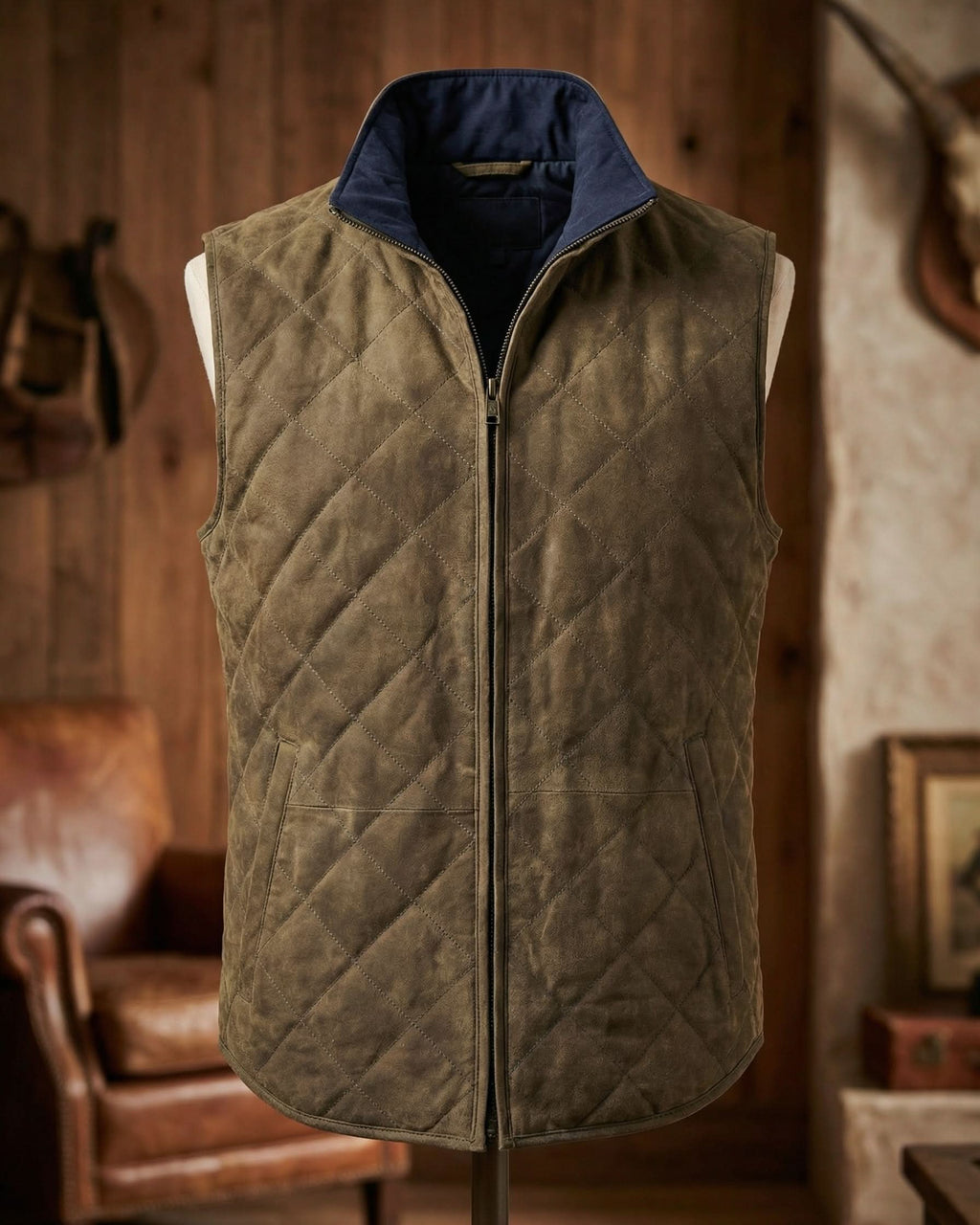 GIO QUILTED SUEDE VEST