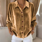 Sofia™ | Velvet Button-Front Shirt — Final Edit