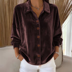 Sofia™ | Velvet Button-Front Shirt — Final Edit