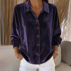 Sofia™ | Velvet Button-Front Shirt — Final Edit