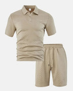 PORTWELL DIAMOND KNIT POLO SET