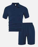 PORTWELL DIAMOND KNIT POLO SET
