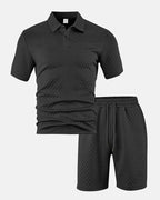 PORTWELL DIAMOND KNIT POLO SET