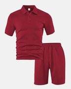 PORTWELL DIAMOND KNIT POLO SET