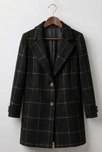 Judith™ | Long Tweed Plaid Coat