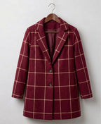 Judith™ | Long Tweed Plaid Coat