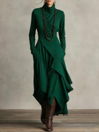 Arielle | Vintage Asymmetrical Turtleneck Dress