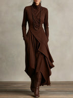 Arielle | Vintage Asymmetrical Turtleneck Dress