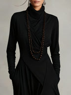 Arielle | Vintage Asymmetrical Turtleneck Dress
