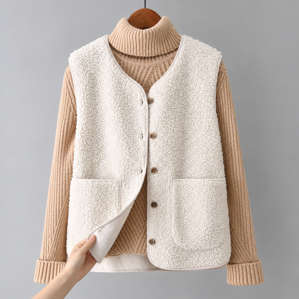 Elowen Sherpa Button Vest