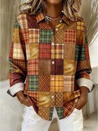 Merritt™ | Vintage Patchwork Button Front Blouse
