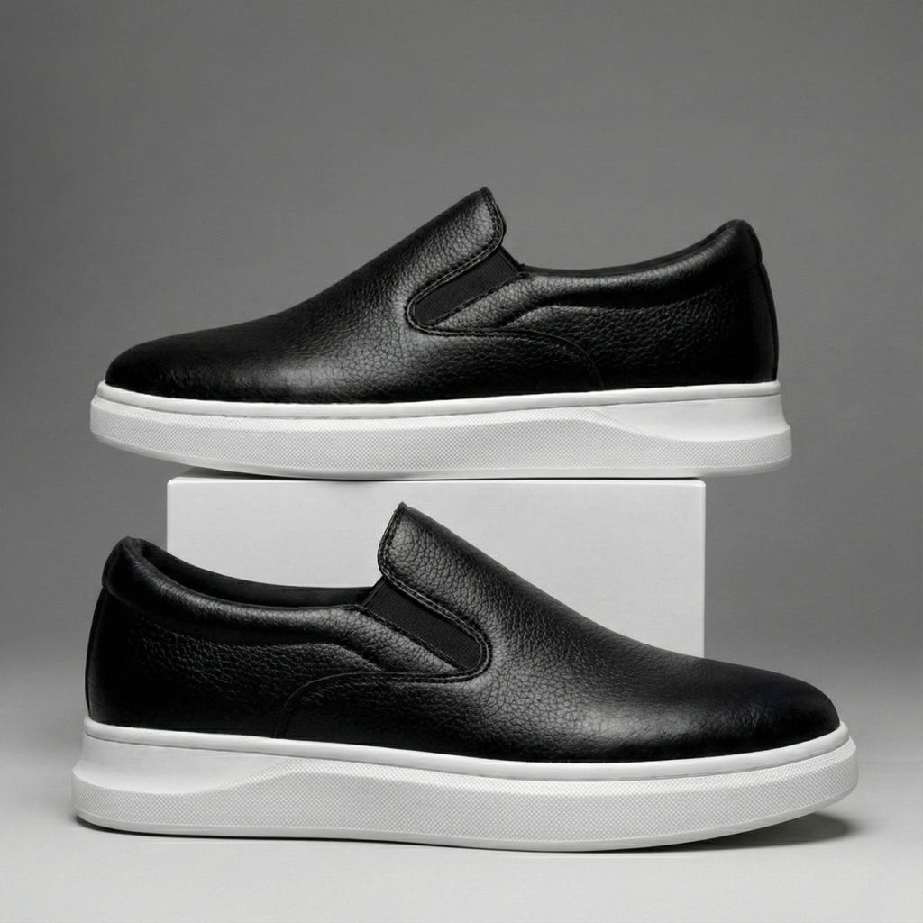 FAIRFORD BLACK GRAIN LEATHER SHOES