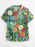 TESS FLORAL ART PRINT SHIRT