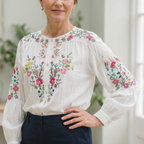TAMSIN FLORAL EMBROIDERED LINEN SHIRT
