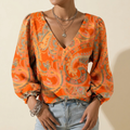 SOLARA PAISLEY V-NECK BLOUSE