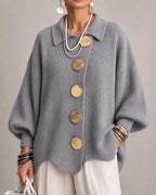 Karina - Oversized Collared Button Cardigan