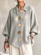 Karina - Oversized Collared Button Cardigan