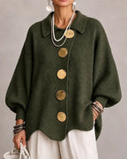 Karina - Oversized Collared Button Cardigan