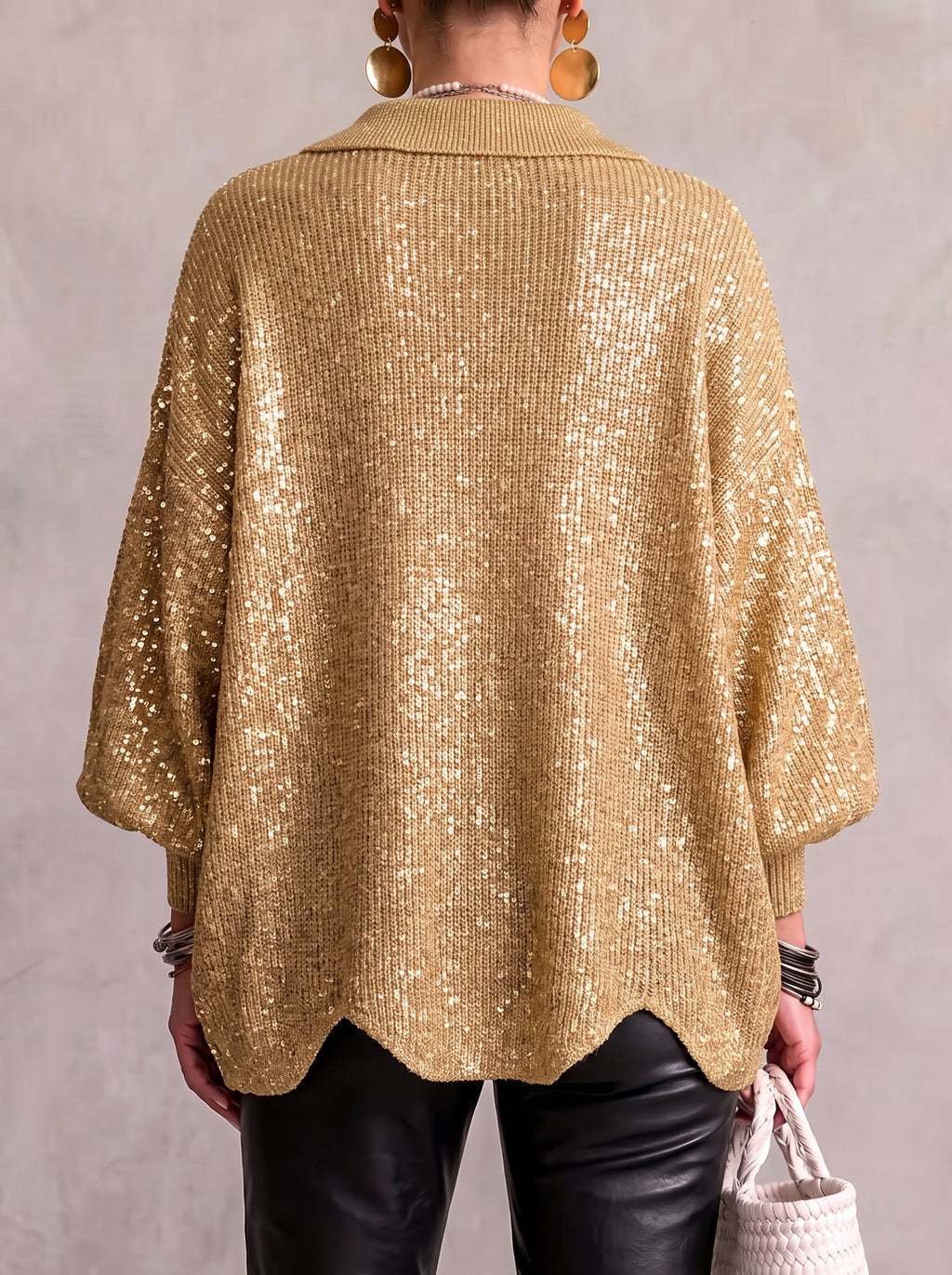 Karina - Oversized Collared Button Cardigan