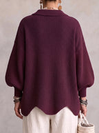 Karina - Oversized Collared Button Cardigan