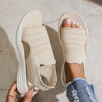 MARLENA BREATHABLE KNIT PLATFORM SANDALS